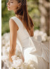 Square Neck Ivory Satin Open Back Wedding Dress Square Neck Ivory Satin Open Back Wedding Dress